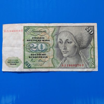 【大三元】歐洲紙鈔-德國--德意志聯邦共和國 - Mark馬克1980年20元1張