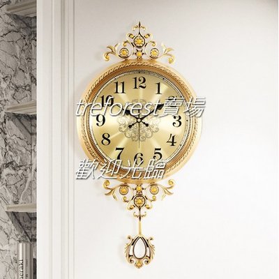 T54GR 純銅掛鐘阿拉伯數字鐘面有鐘擺真材實料精美花紋238AL日本麗聲機芯銅材質歐式輕奢臥室客廳擺件掛鐘造型時鐘