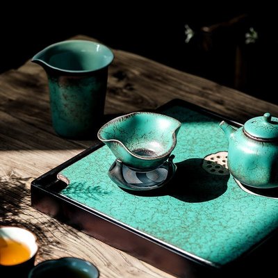 “正品”藏海藍釉窯變陶瓷茶漏功夫茶具配件茶葉過濾器支架日式復古茶濾網