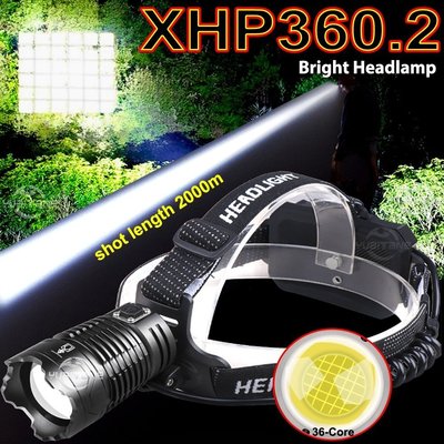 1000000LM XHP360 大功率 LED 頭燈 XHP199 XHP160 戶外