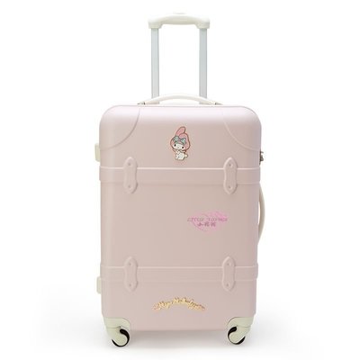 ♥小花凱蒂日本精品♥美樂蒂淡粉色硬殼造型行李箱SS號