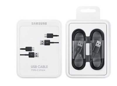 SAMSUNG 三星 USB Type-C 傳輸線(2入) 新款黑 (公司貨-盒裝) 現貨供應中~~