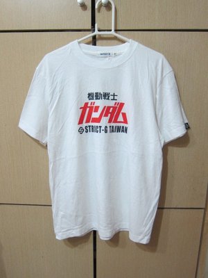 衣市藍~STRICT-GT BAN DAI 機動戰士短袖T恤 (M~全新吊牌~白~)(220919)