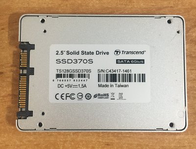 Transcend SSD 128G 2.5 吋固態硬碟 九成新，清空。
