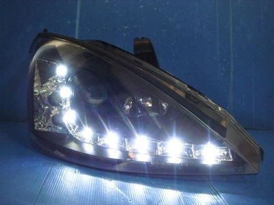 小亞車燈╠ 全新優質外銷品FOCUS 98-00年01-02年ST黑框R8燈眉款魚眼大燈