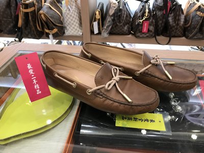☆最愛二手精品☆ TOD'S 咖啡皮豆豆鞋 鞋子 37 XC0123