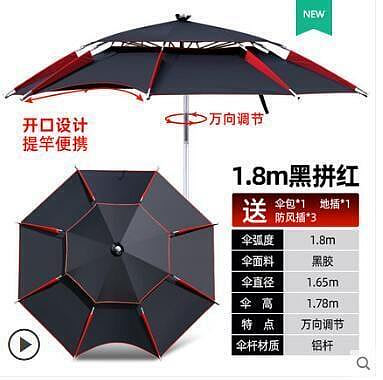 甩賣價~釣魚傘大釣傘萬向加厚防曬防風防暴雨戶外雙層折疊遮陽雨傘垂釣傘