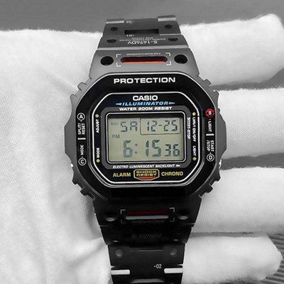 gaming微小配件-酷炫金屬錶帶錶殼套裝 適用卡西歐手錶男生 Casio g shock DW5600 5610 男表表帶-gm