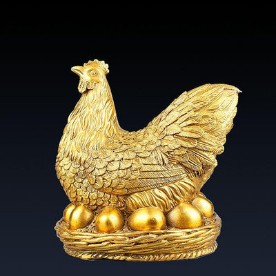 純銅母雞下蛋擺件 招財銅雞家居客廳裝飾品 金雞下蛋工藝品生肖雞