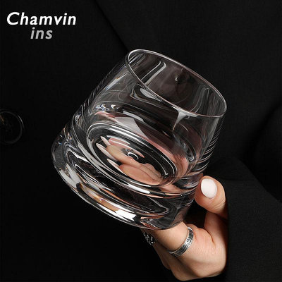 Chamvin水晶玻璃威士忌酒杯芬蘭風帝王杯北歐ins杯子厚重剔透中古