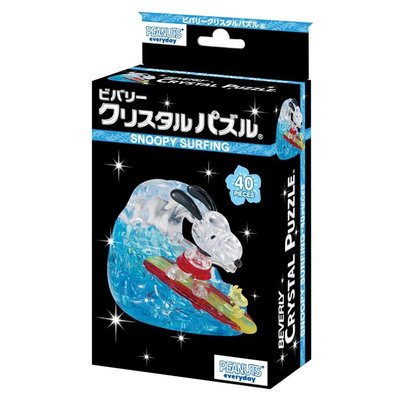 50258 3D立體塑膠透明水晶40片日本進口拼圖 水晶 SNOOPY 史努比