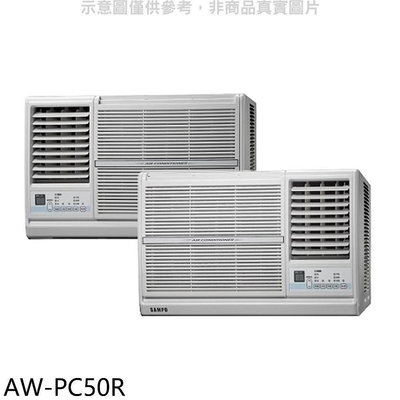《可議價》聲寶【AW-PC50R】定頻右吹窗型冷氣(含標準安裝)(7-11商品卡2100元)