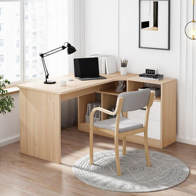 轉角書桌帶書櫃家用電腦桌臥室學生拐角靠墻辦公桌寫字桌子學習桌