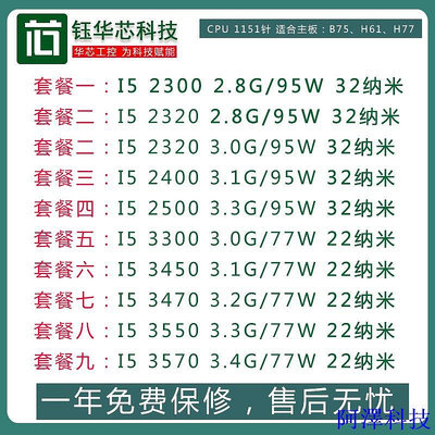 安東科技臺式機 i5-3470 i5 3330 3450 3570 四核CPU 1155針 散片質保一年