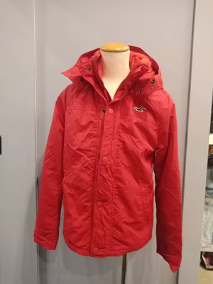 (雅峰精品) Hollister防風保暖外套/紅色/尺碼M號~最後一件