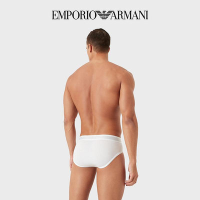 內褲EMPORIO ARMANI/阿瑪尼男士字母Logo腰邊親膚舒彈三角內褲官方
