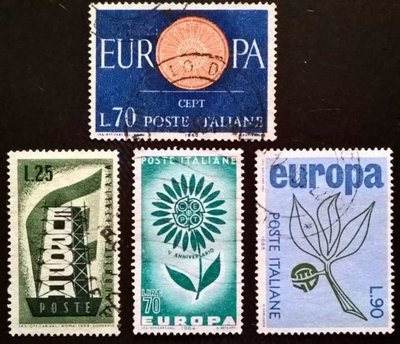 [QBo小賣場]義大利系列郵票4枚 #5643