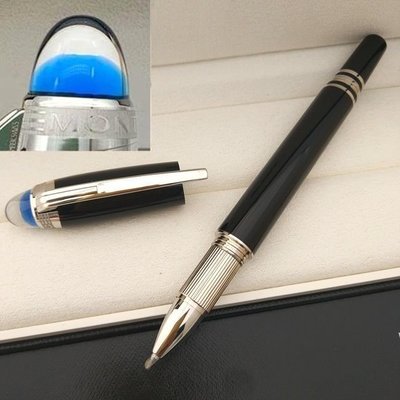 下殺-全新商品 MONTBLANC 萬寶龍星際藍色水晶頭蔚藍地球樹脂金屬簽字筆寶珠筆圓珠筆鋼筆