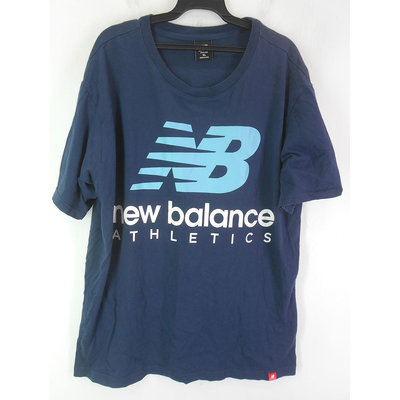 男 ~【new balance】海軍藍運動休閒T恤 XL號(5B126)~99元起標~