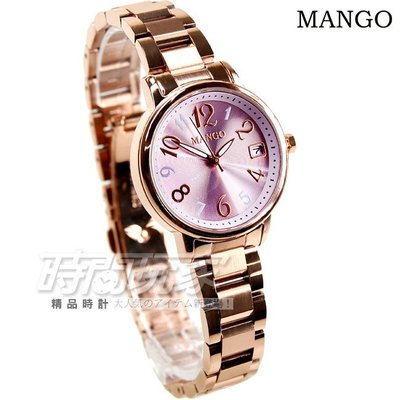 (活動價) MA6670L-74R MANGO 舞動數字魅力女錶 玫瑰金電鍍 日期顯示視窗 粉色面【時間玩家】