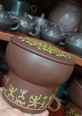 【二手】茶缸，廣西欽州坭興陶茶葉缸。小兩裝。中兩裝。大斤 古董 舊貨 收藏 【古物流香】-951
