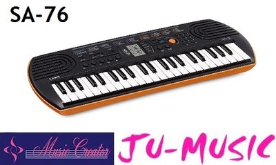 造韻樂器音響- JU-MUSIC - CASIO SA-76 44鍵 迷你電子琴 橘子色 100種音色 公司貨免運費