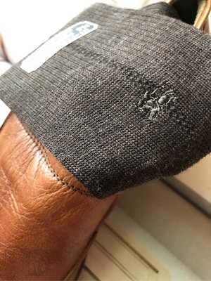 日本製Burberry 經典正裝秋香色/男性紳士襪