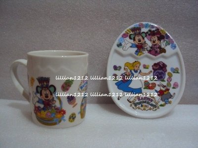 日本東京迪士尼disney限定2012復活節米奇米妮愛麗絲咖啡杯茶杯馬克杯 點心盤蛋糕盤組