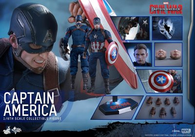 全新 Hot Toys MMS350 1/6 Captain America Civil War 美國隊長3 英雄內戰