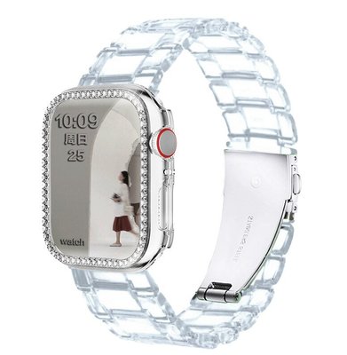 森尼3C-錶帶錶殼apple watch6 5 4 3 SE 透明錶帶 iwatch 38 40mm 42 44mm-品質保證