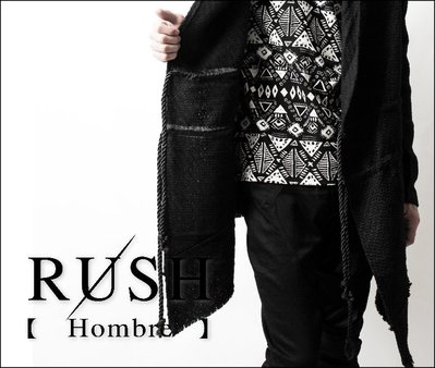 RUSH Hombre (韓國空運) 設計師款粗編織雙抽繩垂墜感罩衫外套 (原價1880)