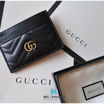 【二手】現貨 Gucci Marmont GG logo信用卡夾 名片夾 黑色