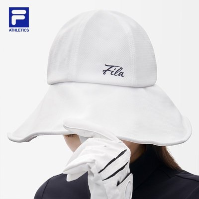 熱銷 FILA 斐樂帽子女士夏季新款高爾夫運動圓帽大帽檐遮陽帽 可開發票