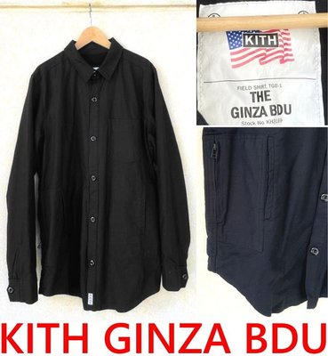 BLACK全新KITH十周年KXTH貼布THE GINZA軍事風BDU玉米棉內裡襯衫外套/夾克