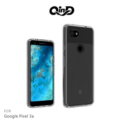 QinD Google Pixel 3a 雙料保護套 硬殼 背蓋 透明殼 高於鏡頭 四周高於螢幕
