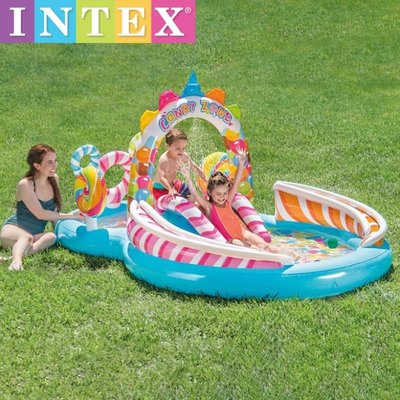INTEX 57149 兒童戲水池樂園寶寶海洋球池滑梯充氣游泳池公園水池