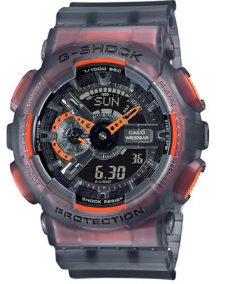 【天龜】CASIO G-SHOCK    半透明螢光流行腕錶 GA-110LS-1A