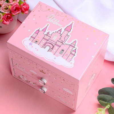 【熱賣精選】音樂盒木質八音盒女童女孩公主水晶球城堡首飾盒女生兒