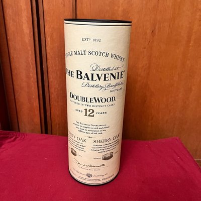 The Balvenie百富12年雙桶斯貝塞威士忌包裝空盒/收納盒/收藏盒/置物盒/圓筒盒/禮物盒/包裝盒