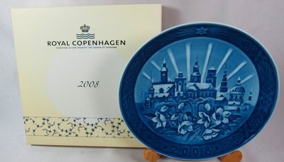 §Betty's日本古董&amp;精品雜貨§哥本哈根2008年度紀念盤-哥本哈根美麗景點和經典聖誕玫瑰~