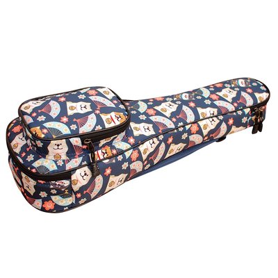 原創防水卡通柴犬櫻花ukulele case21寸23寸26寸雙背尤克里里琴包