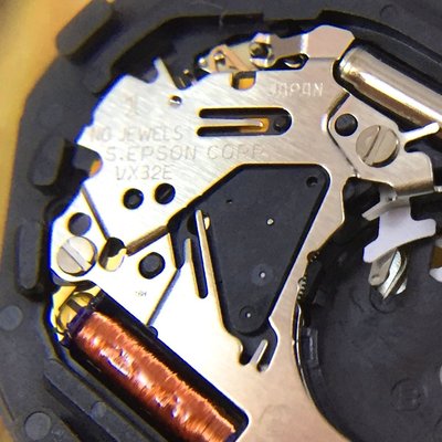 日本原裝 Epson VX32E 日期3點位 手錶 機芯 錶芯 3針 附龍芯 把桿 電池 鐘錶維修 鐘錶零件