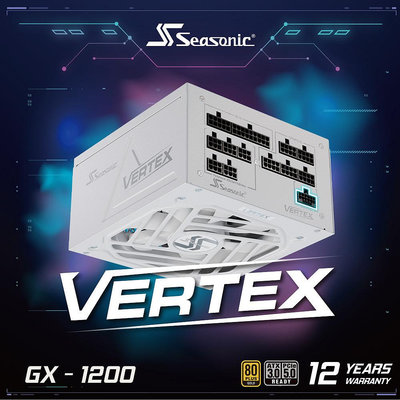 【澄名影音展場】海韻 Seasonic Vertex GX-1200 電源供應器 金牌/全模 (白) (編號:SE-PS-VEGXW1200)
