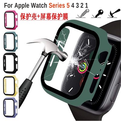 保護殼 + 鋼化玻璃膜 適用於Apple Watch 6蘋果手錶保護殼 屏幕保護殼 40mm 44mm 38mm42mm
