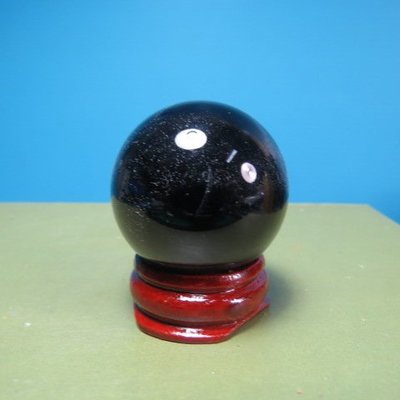 【競標網】天然漂亮火山(黑色)琉璃球35mm(贈座)(天天超低價起標、價高得標、限量一件、標到賺到)