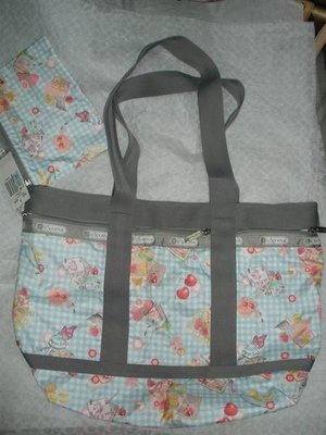 Lesportsac 灰色 尼龍 防水 輕 折疊 備用 旅行袋  甜點 女孩 媽媽包 專櫃正品 全新
