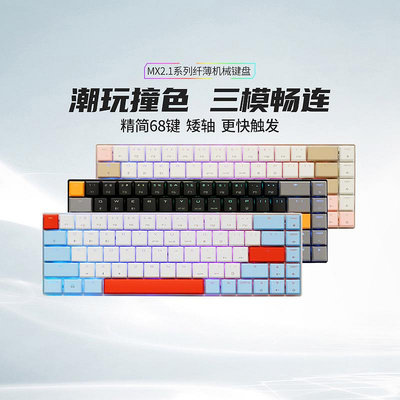 CHERRY櫻桃LP2.1/6.1矮軸機械鍵盤68鍵三模無線RGB電競游戲速度銀