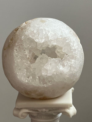 摩洛哥白水晶洞球 爆晶大牙 開口笑 消磁淨化 實體閃亮