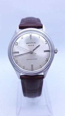 [名稱]:BENRUS偏路士不鏽鋼白面自動機械錶