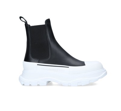 [全新真品代購-SALE!] Alexander McQueen 黑色皮革 厚底 靴子 / 高筒鞋 (麥昆)